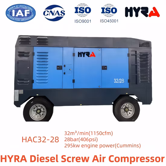 Compresor de aire portátil diesel del tornillo 1150cfm del motor